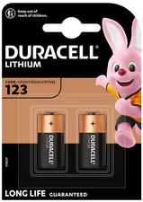2x New Duracell CR123 3V Lithium Photo Battery DL123A CR17345 Longest Expiry