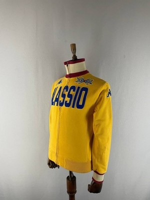 Kappa Mens Alassio Zip-Up Sweatshirt Size S Yellow Cotton Crew Neck Long Sleeve