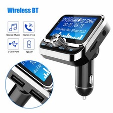 1.8 inch Screen Wireless Car Bluetooth FM Transmitter Dual USB Hands-Free Kit