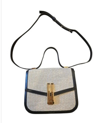 Demellier Black Natural Raffia Vancouver Bag Demellier purse