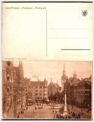 Munich Tram at Neues Rathaus 1907 F Beck Germany Photogravure Postcard