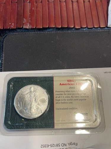 .999 Fine Silver American Eagle 2002 Uncirculated 1 Oz Coin Sealed Package