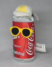 Vintange Coca-Cola Plush Bean Bag Can w/ Sunglasses, Soda Theme 1997 