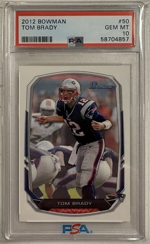 Topps 2013 Bowman Tom Brady #50 PSA 10 Label Misprint