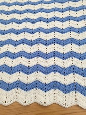 Handmade knitted crochet baby blanket car seat/crib/pram