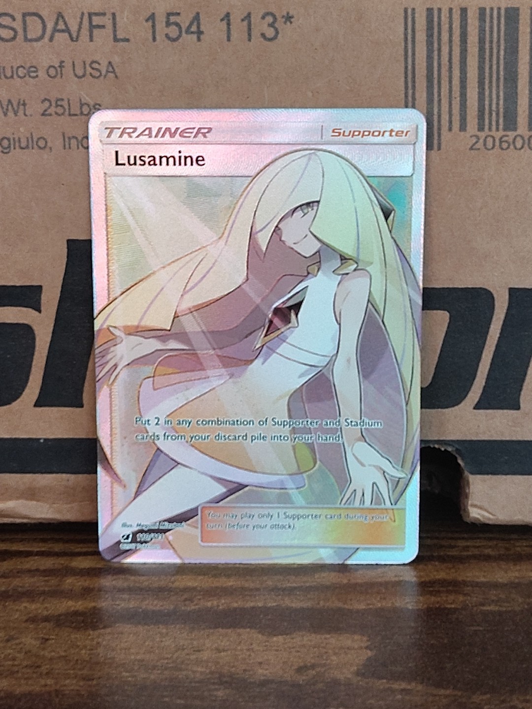 Pokemon TCG Lusamine 110/111 SM Crimson Invasion Full Art Holo