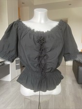 Schwarze Damen Bluse, Größe 36/38