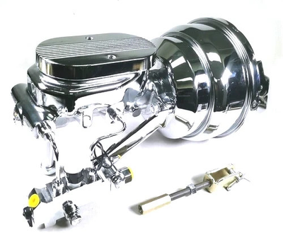 #ad Chrome 8quot; Dual Power Booster Milled Master Cylinder amp; Bracket A Body Disc Disc $177.87