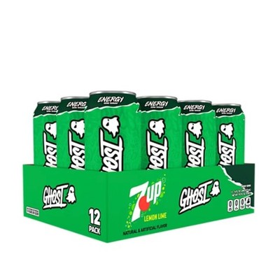 12 Pack GHOST Energy Drink 7UP Lemon Lime 16oz Limited Edition