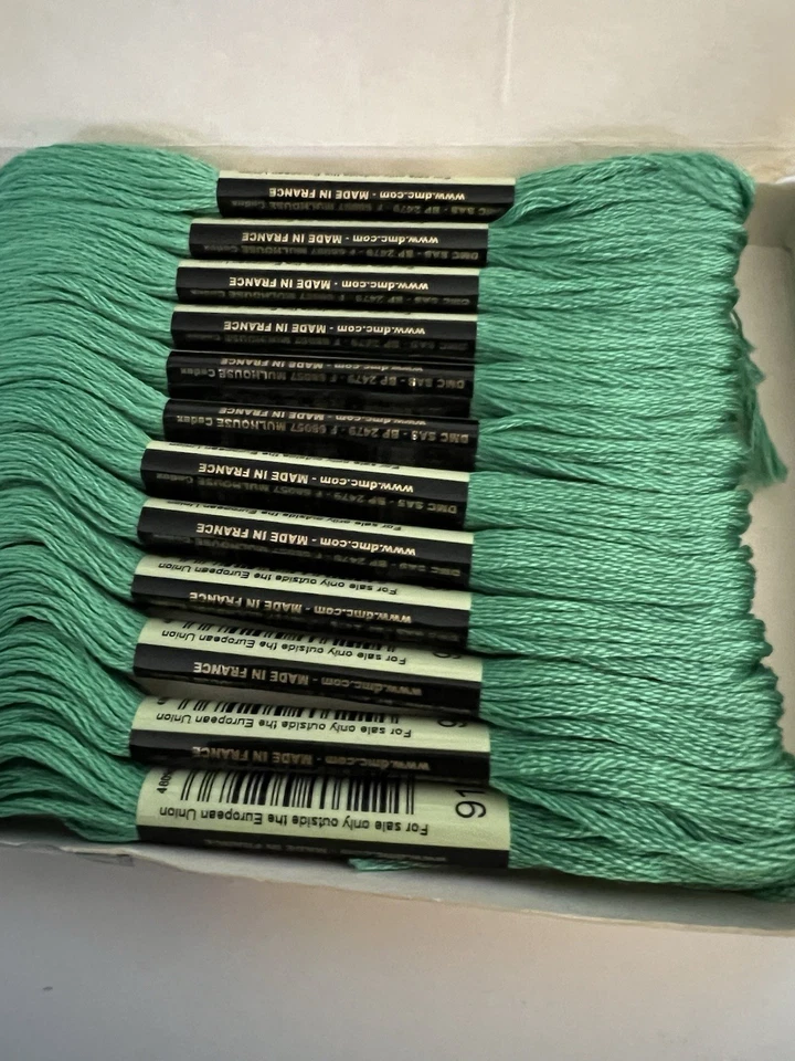 DMC Embroidery Floss Color # 912 Light Emerald Green Box Of 12 New - Image 2 of 4