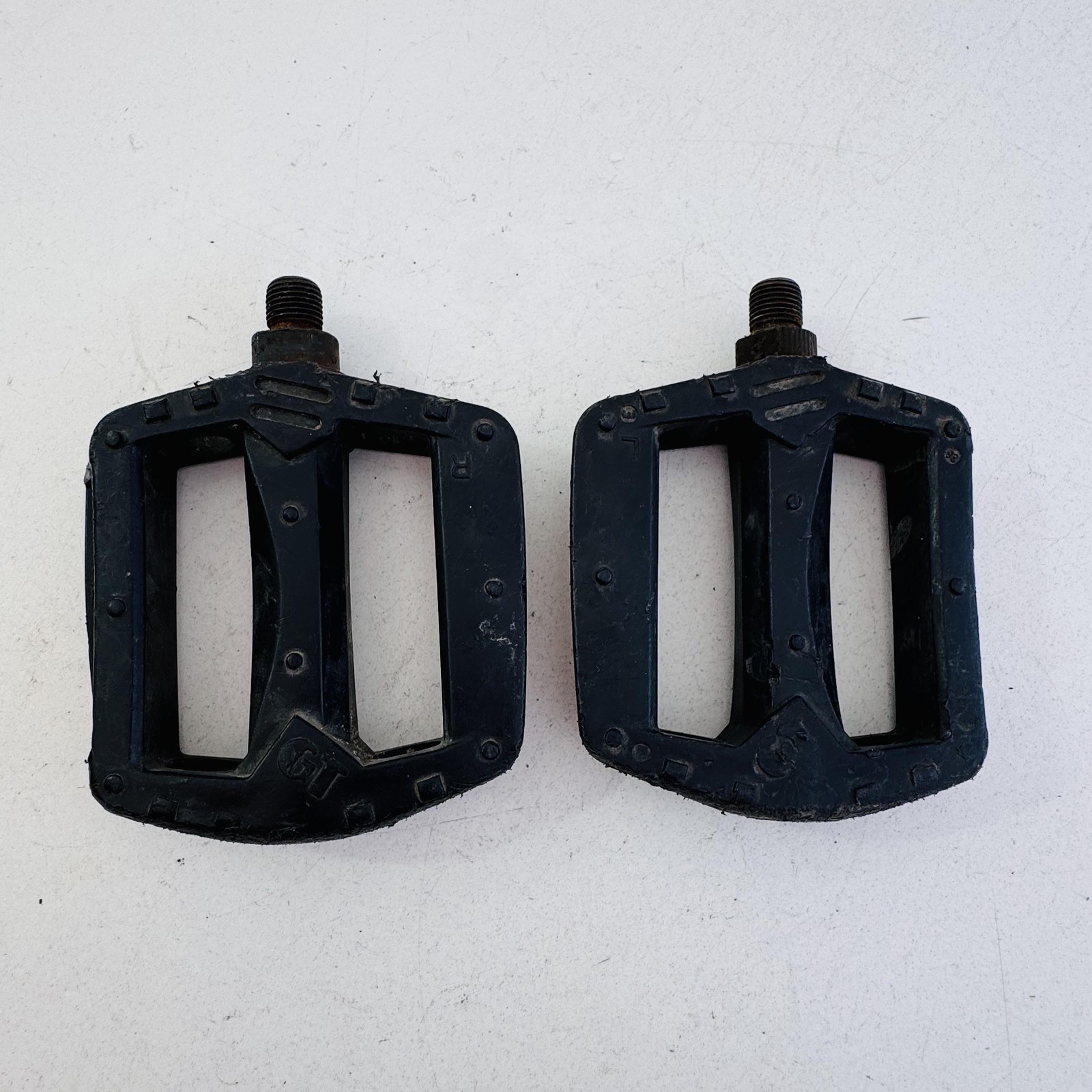 Vintage GT VP-912 Platform Bike Pedals Pair Black 1/2 In BMX Bike Plastic A36