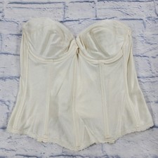 Carnival Corset Bustier WOMENS 38C Ivory Coquette Satin Sultry VINTAGE 90s