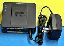 SPA122 Cisco 2 Port VoIP IP SIP Analog Adapter Router with AC Adapter