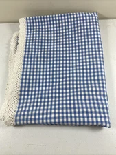 The Company Store Lace Trimmed Checked Tablecloth Cottagecore
