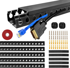5 Pieces Cable Trunkings, Cable Concealer Kit, .85M Open Slot Cable Raceway Duct