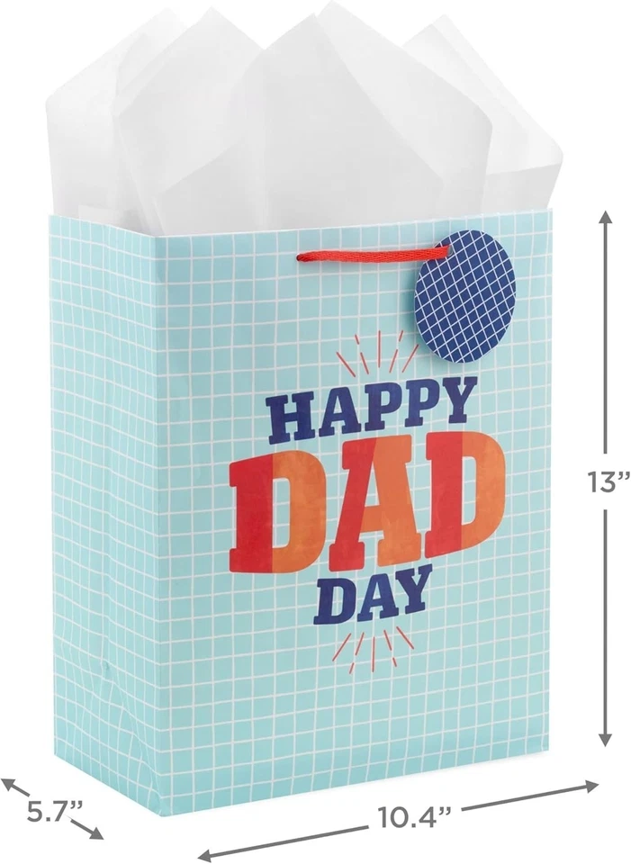 Bolsas De Regalo Para El Dia Del Padre Con Papel De Seda, Papel Grande De 13''. - Imagem 3 de 4