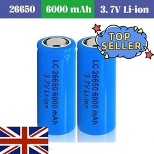 26650 Batteries 3.7V Rechargeable Battery Flat Top for Flashlight Torch Lot