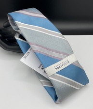 PERRY ELLIS Portfolio Men's 100 Polyester Tie  Blue  Korrine Stripe