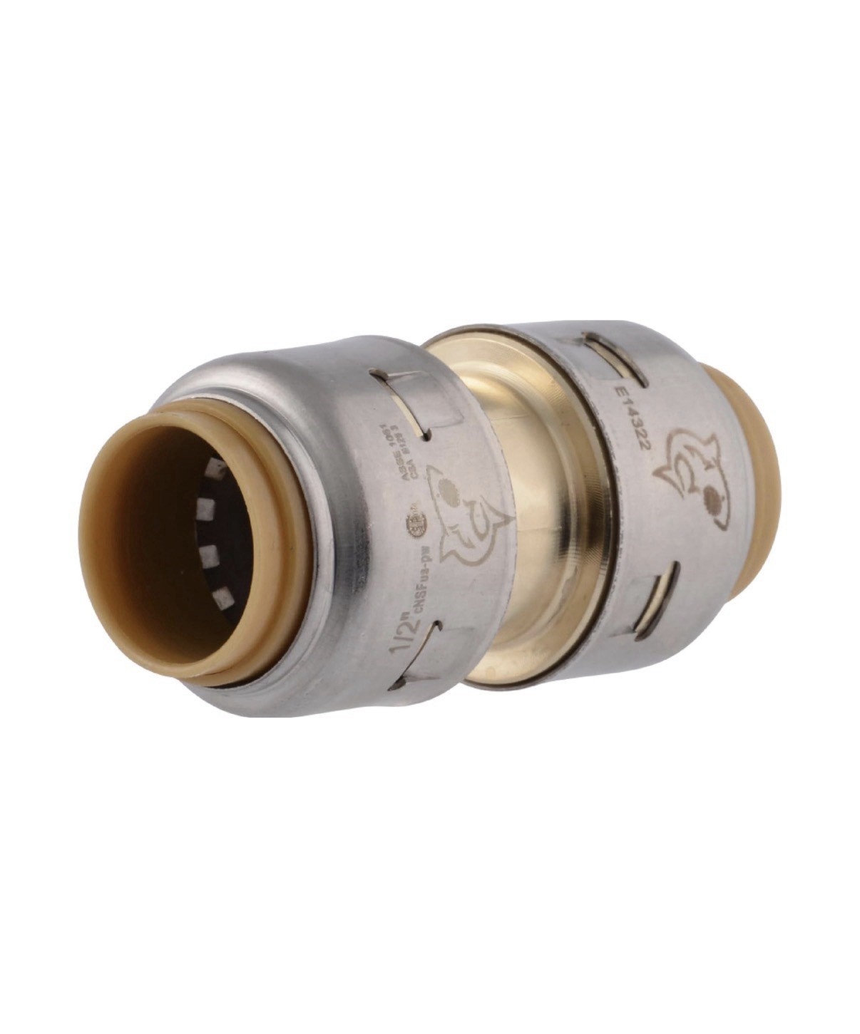SharkBite Max 1/2 Inch Coupling, Push to Connect Brass Plumbing Fitting