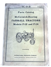 Vintage McCormick Deering TC-9-B Farmall F-12 F-14 Tractor Parts Catalog