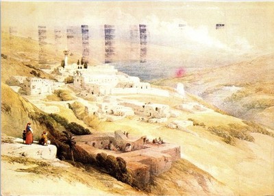 1983 David Roberts View of Nazareth Holy Land Postcard Jerusalem Postmark