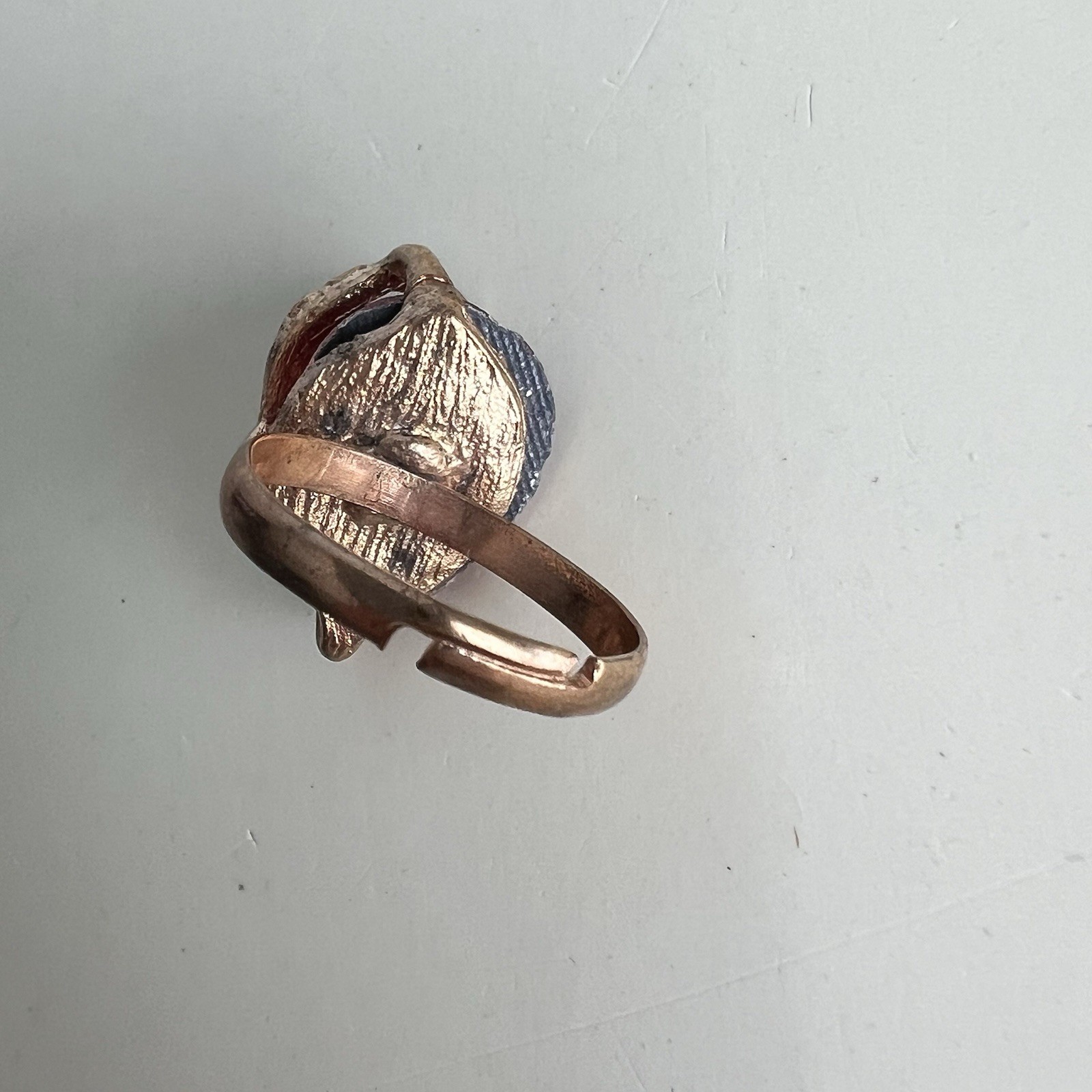 Vintage Ruby Red Statement Cocktail Ring Adjustab… - image 3