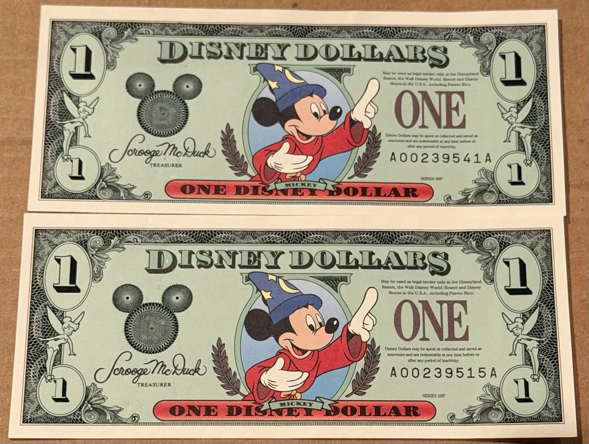 Mickey Mouse Disney Dollars (1968-Now) for sale | eBay