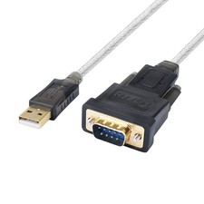 DTECH Serial Cable to USB Adapter DB9 Male RS232 Port Supports 6ft, Black