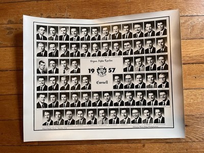 VINTAGE 1957 Sigma Alpha Epsilon Fraternity Composite Photo Cornell University