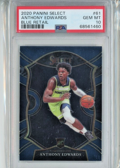 2020-21 Panini Select RETAIL BLUE RC ROOKIE #61 Anthony Edwards PSA 10 GEM
