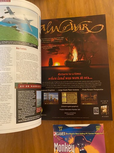 PC Gamer Magazine July 1997 Vol 4 No 7 Computer Games CD-Rom Disc Monkey Island - Picture 5 of 8