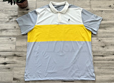Nike Golf Disney Parks Polo Mens XXL 2XL Yellow Gray Dri Fit Stretch Mickey EUC