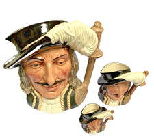 SET OF 3 ROYAL DOULTON ATHOS CHARACTER JUGS - Small, Medium & Large