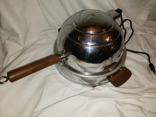 VINTAGE 1940s CHROME MANNING BOWMAN SMOKELESS TABLETOP BROILER COOKER