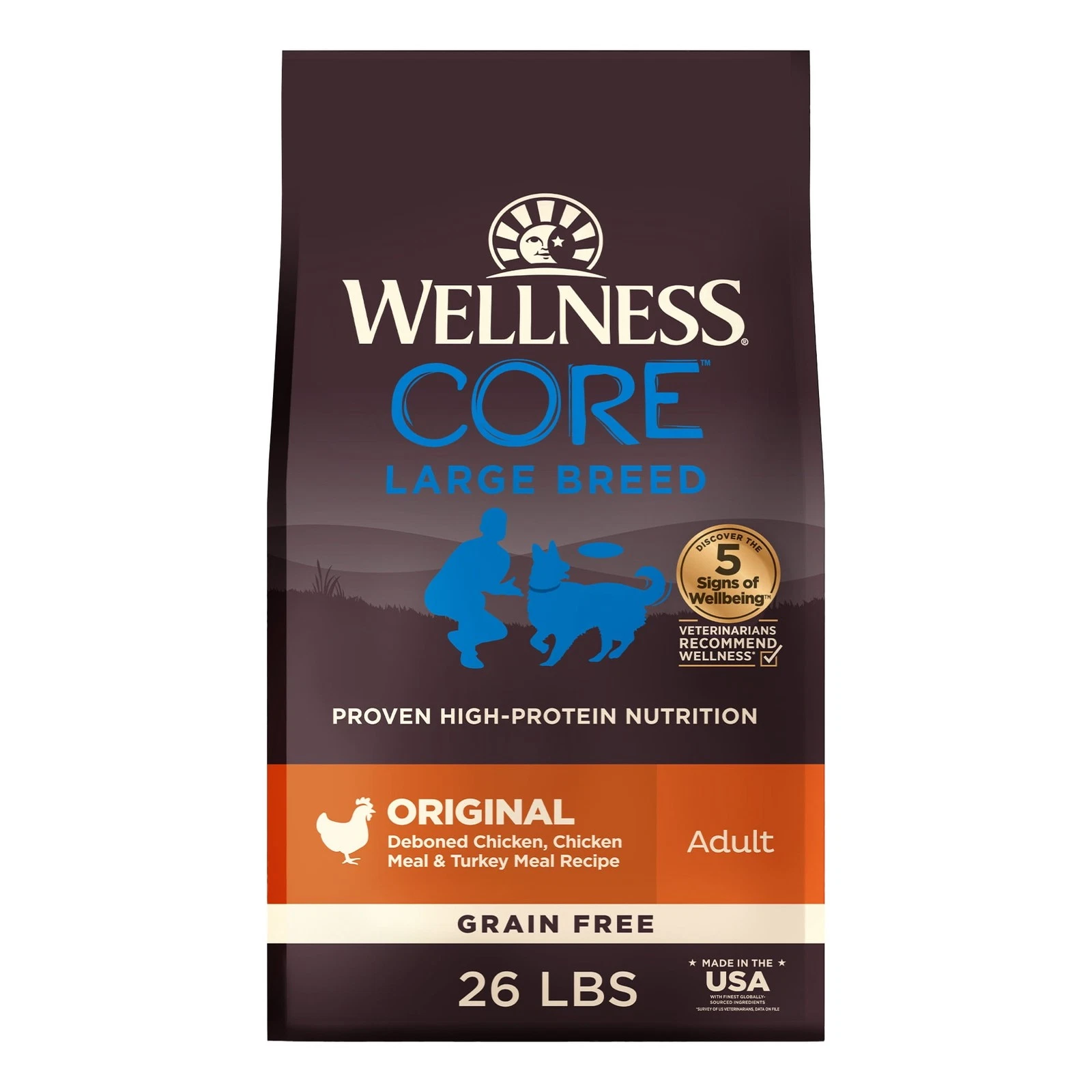 Dry Dog Food Large Breed Grain Free High Protein Natural Original Chicken