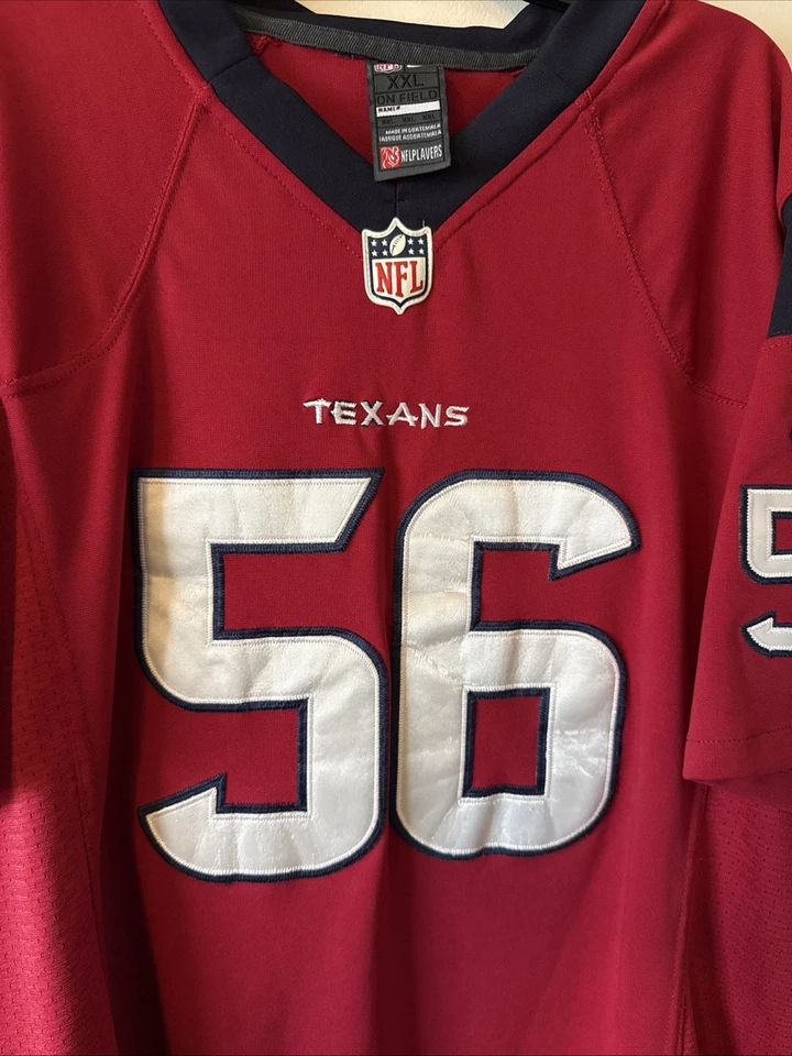 Подлинная футболка для мальчика Nike Houston Texans Brian Cushing No56 молодежный размер 2XL - красная - Изображение 2 из 4