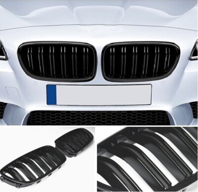 Calandre Sport Double Barre Brillant Noir Pour BMW Série 5 F10/F11 2010-2017 – Grille Avant Look M