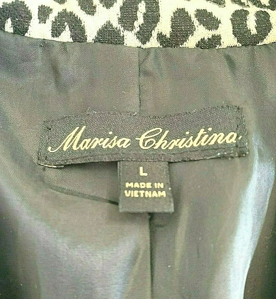 Marisa Christina Women L Knit Animal Print Wrap Blazer Jacket Career Holiday - Image 3 of 4