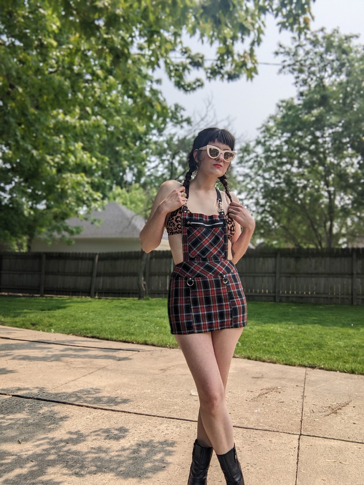 Vintage Lip Service Micro Mini Plaid Jumper 90s/Y2k