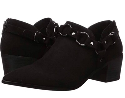 Carlos by Carlos Santana Pointer Pointer Block Heel Ankle Boots, Black Size 8.5 