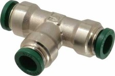 Parker 5/16" Outside Diam, Nickel Plated Brass Push-to-Connect Tube Union Tee...