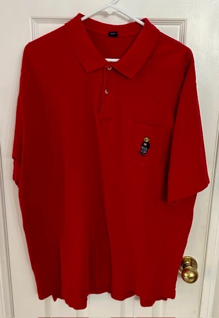 Vintage 90’s Red Polo Ralph Lauren Men's Shirt Polo Bear Logo Preppy