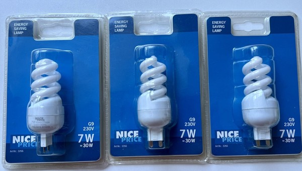 Energiesparlampe 3X G9 Warmweiß 7W 230V Esl Nice Price ( Paulmann )-image