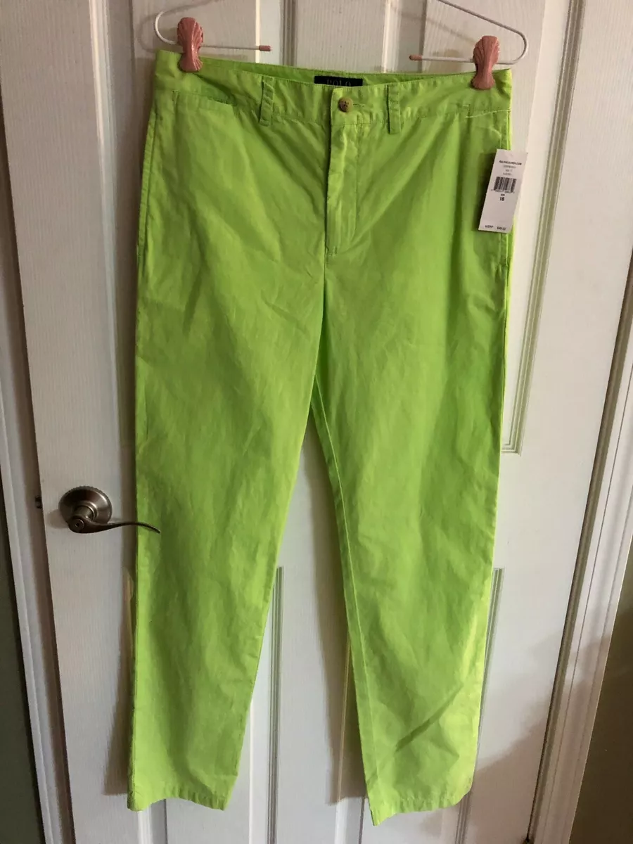 Boys Ralph Lauren Polo Chino Pants Lime Neon Green NWT 18