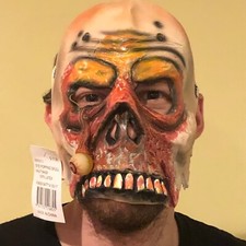 Soft Latex Halloween Mask, Eye Popping Skull, 1/2, Cosplay Costuming NWT