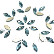 8 Swarovski 2201 Marquise Navette Crystal Flatback 8x3.5mm blue AQUAMARINE *NEW