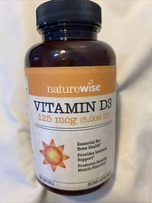 LARGER NatureWise Vitamin D3 5000iu (125 mcg) Muscle Function 360 Ct Exp 02/26