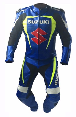 SUZUKI Courses Combinaison de Moto en Cuir Hommes Moto en Cuir Veste Pantalon 56 - Photo 1/3