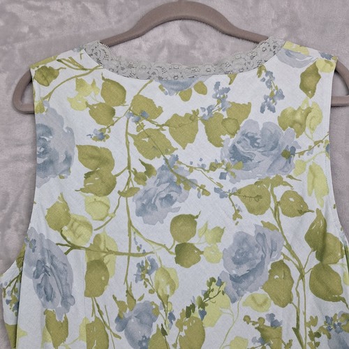 Vintage Norton Studio Dress Xtra Large Linen Blend Blue Floral Shift Cottagecore - Picture 14 of 18