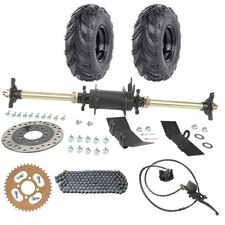 Complete 710mm Rear Axle Hub Kit 420 Sprocket Wheels ATV Quad Buggy 110 125cc